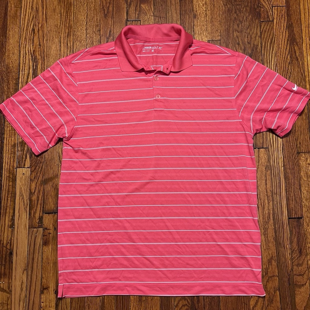 Nike Golf Polo Men's Dri Fit Size Medium Pink Preowned